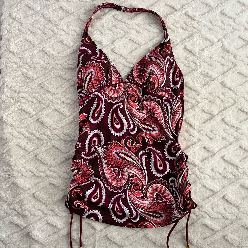 Tropical Escape Women’s Takini Top Padded Paisley Halter Beach Pool